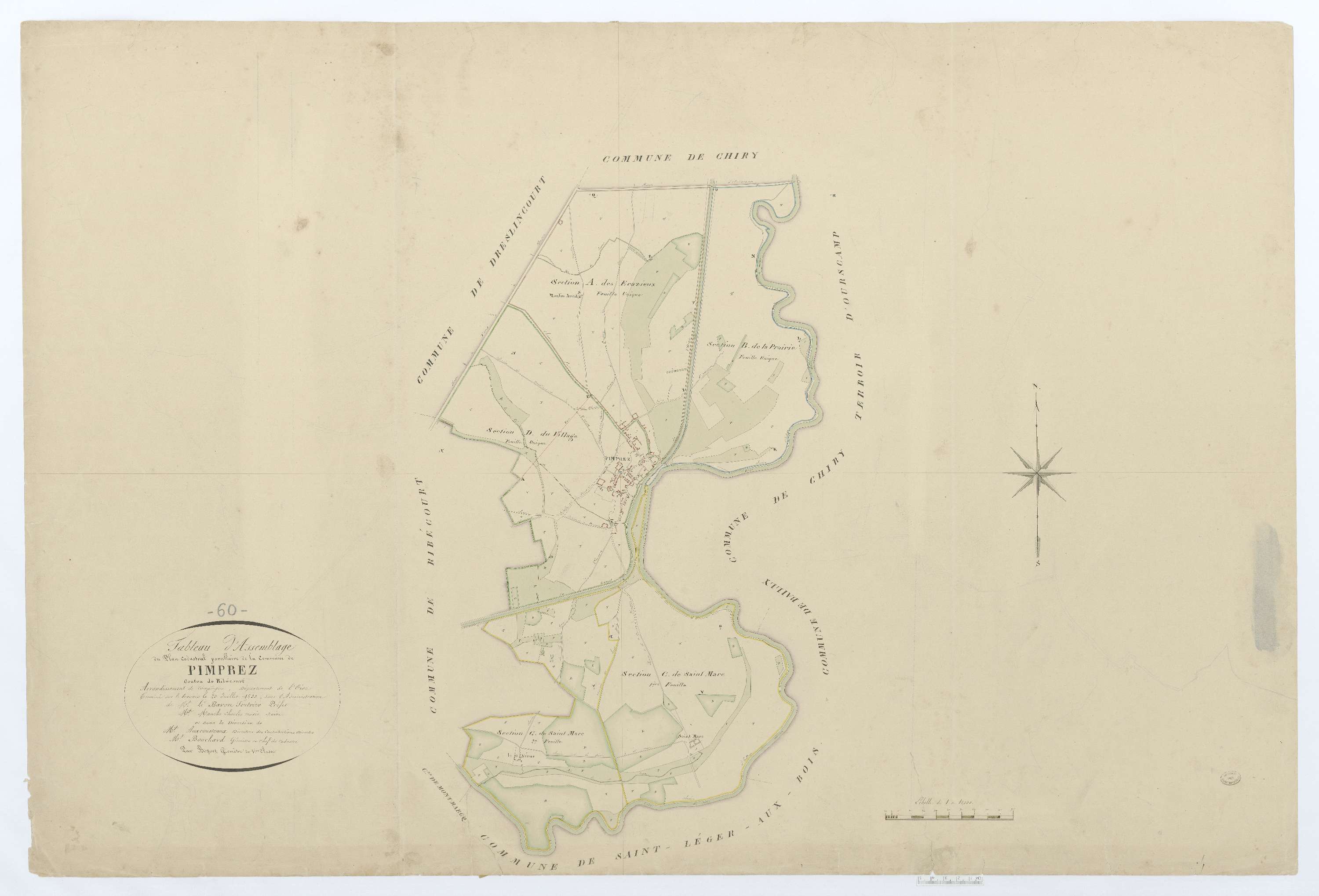 Pimprez - Cadastre napoléonien, tableau d'assemblage
