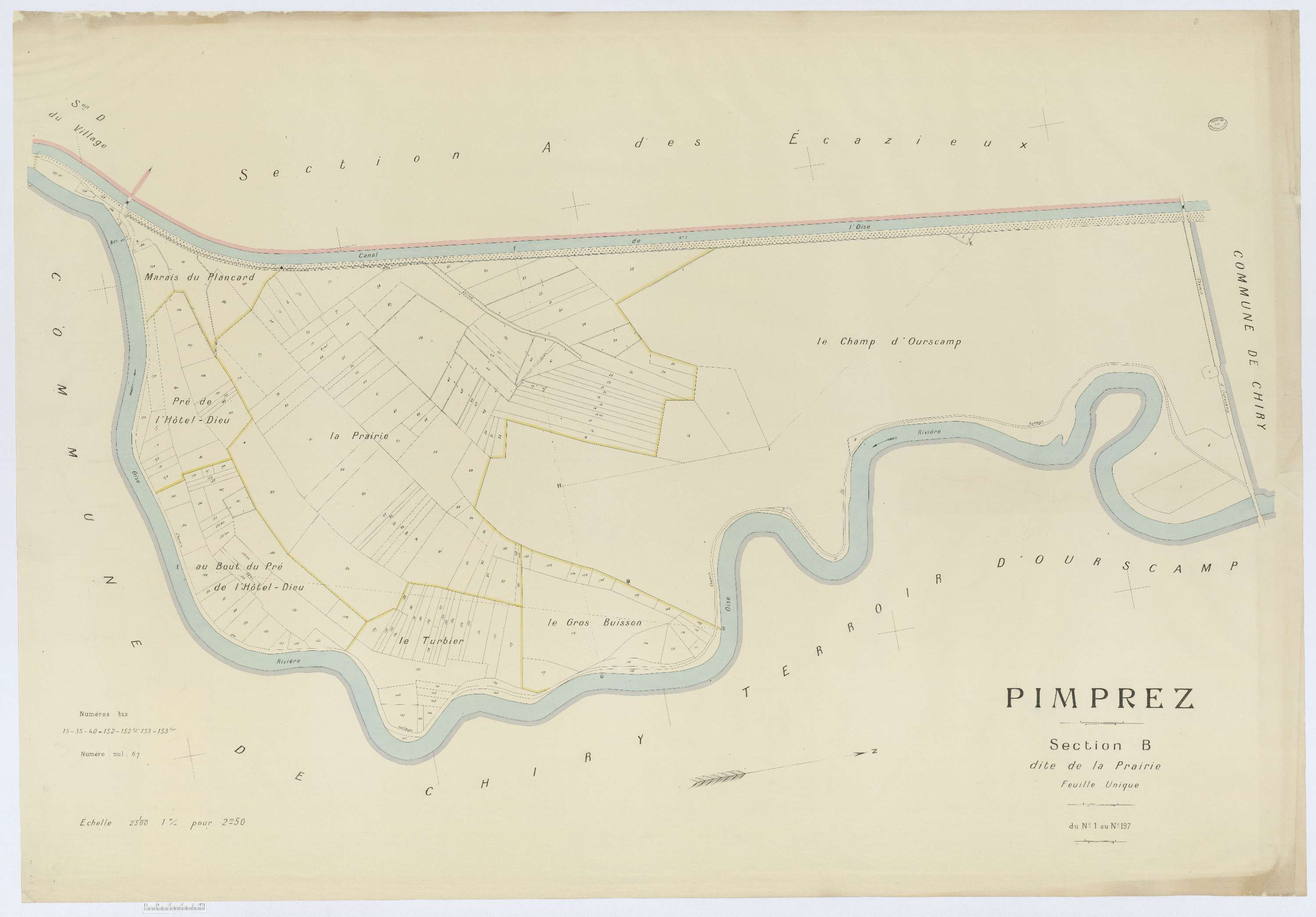Pimprez - Cadastre napoléonien (copie), section B, feuille unique