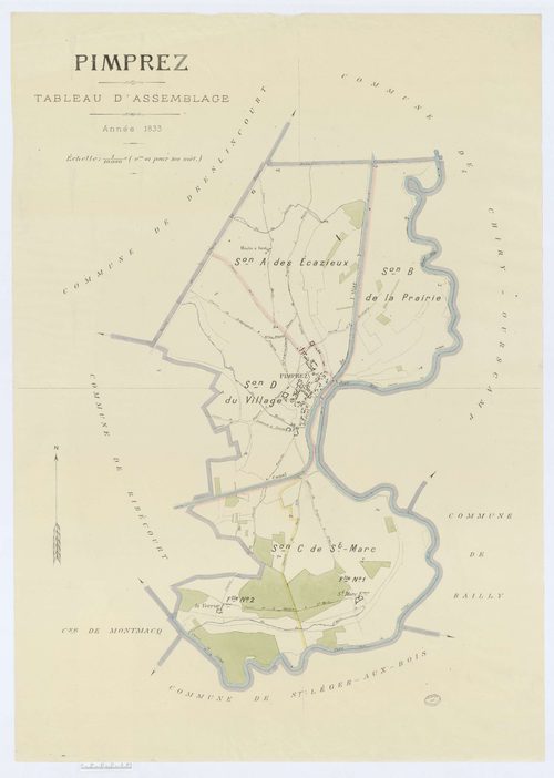 Pimprez - Cadastre napoléonien (copie), tableau d'assemblage