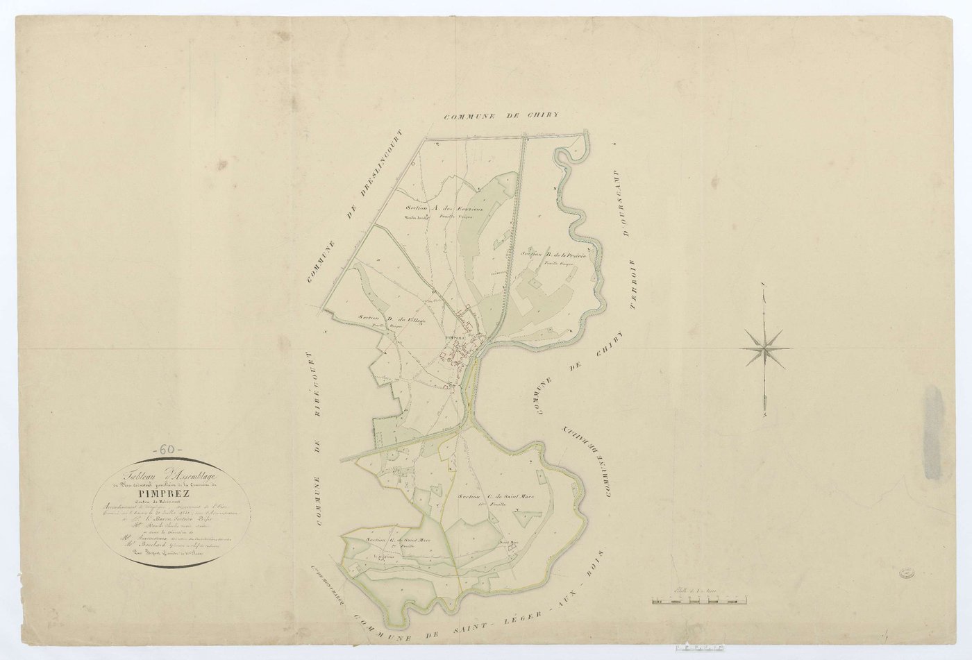 Pimprez - Cadastre napoléonien, tableau d'assemblage