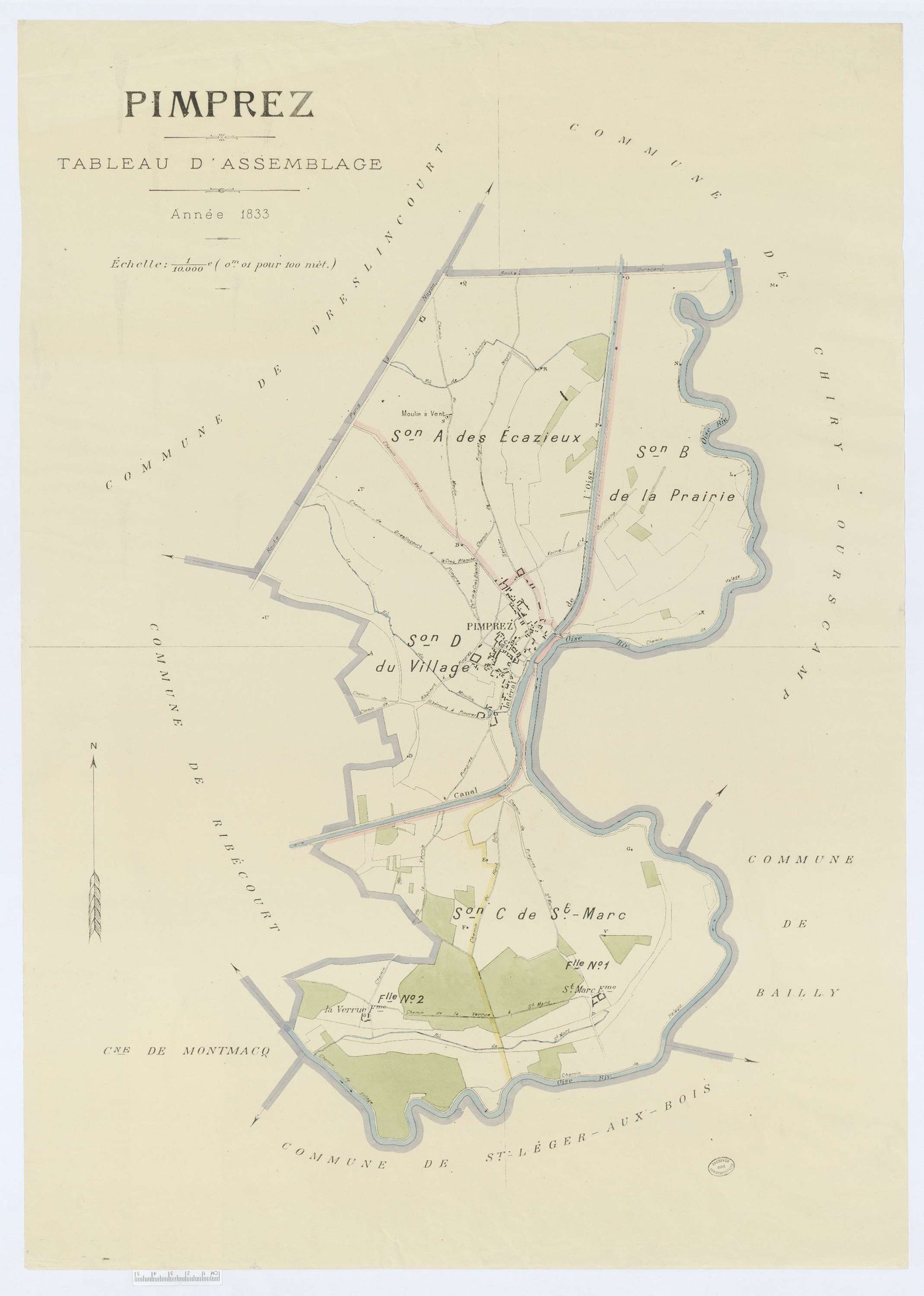 Pimprez - Cadastre napoléonien (copie), tableau d'assemblage