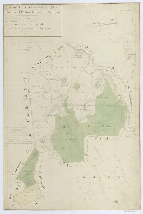 Plailly - Cadastre napoléonien, section O, feuille unique