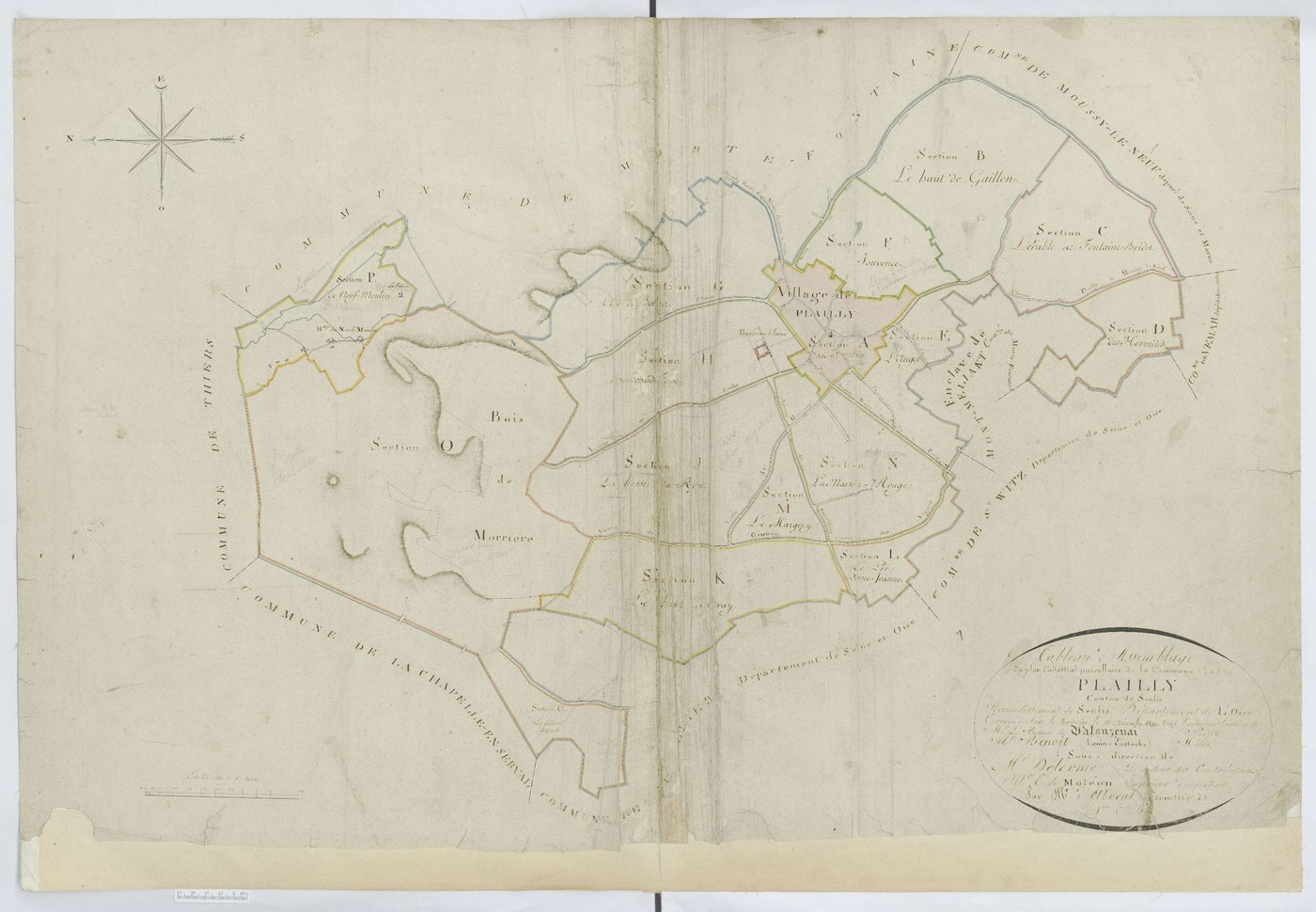 Plailly - Cadastre napoléonien, tableau d'assemblage