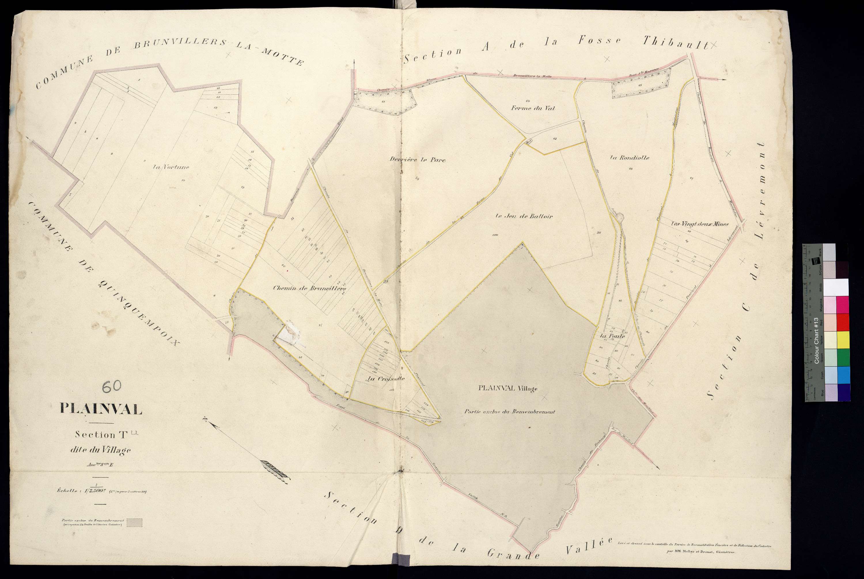 Plainval - Cadastre napoléonien, section T, ancienne section E