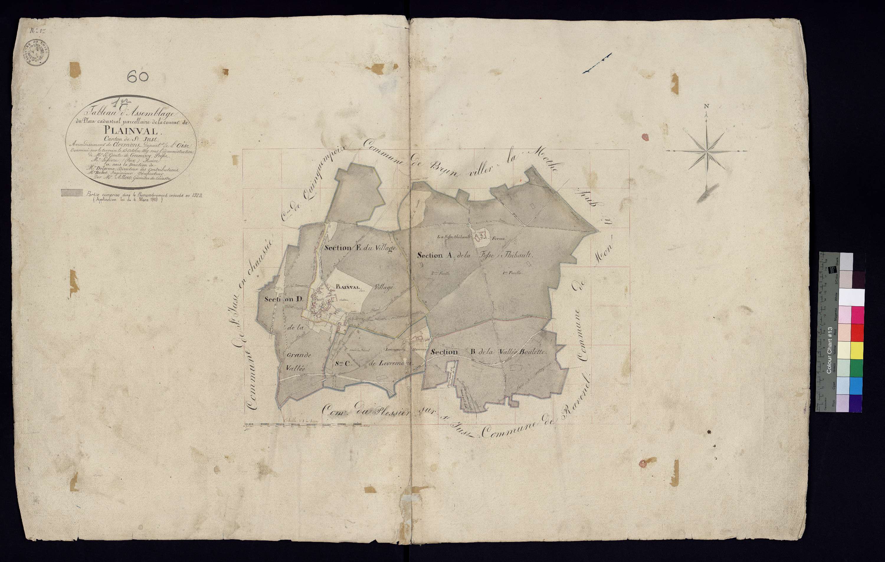 Plainval - Cadastre napoléonien, tableau d'assemblage