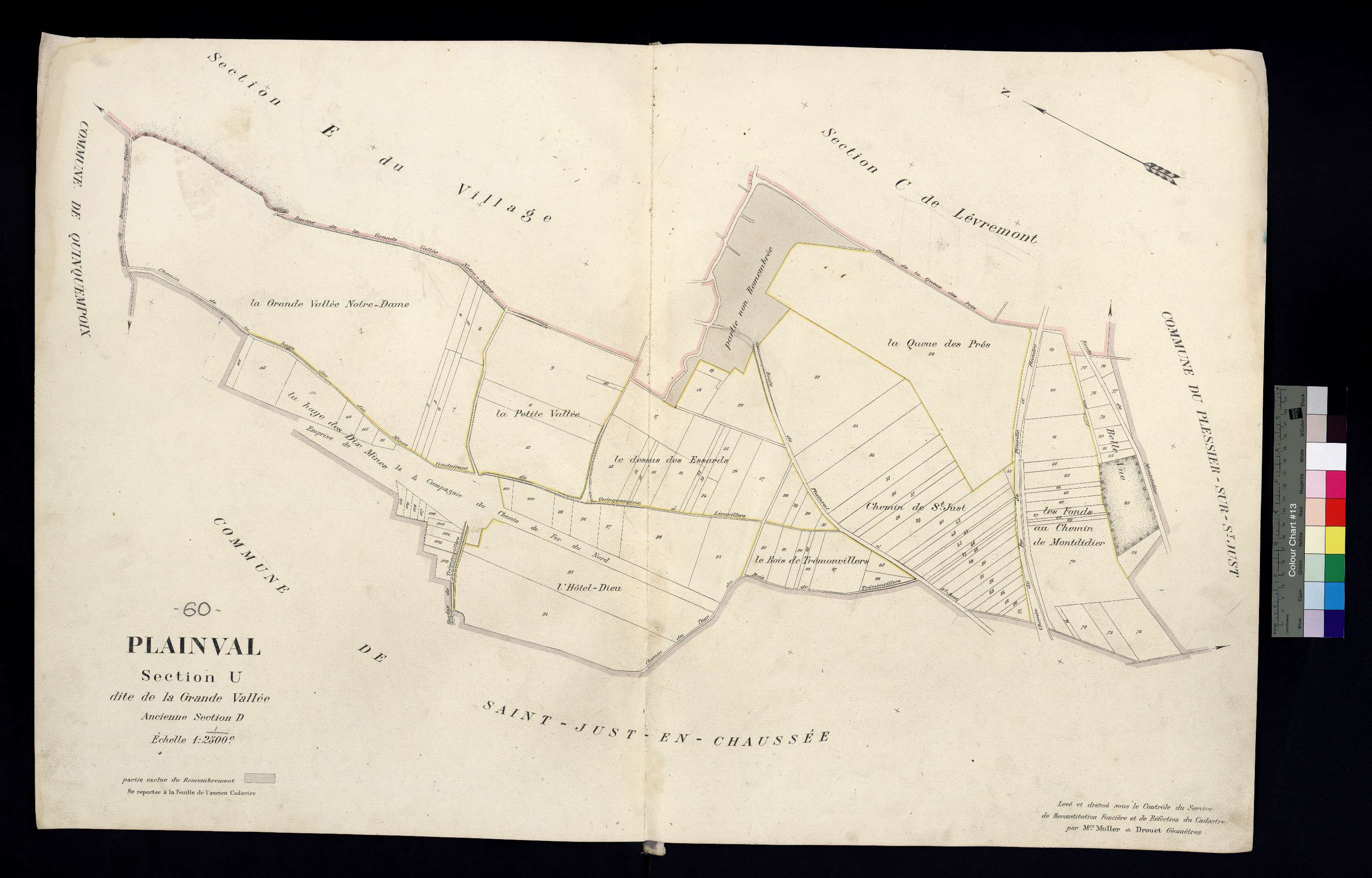 Plainval - Cadastre napoléonien, section U, ancienne section D