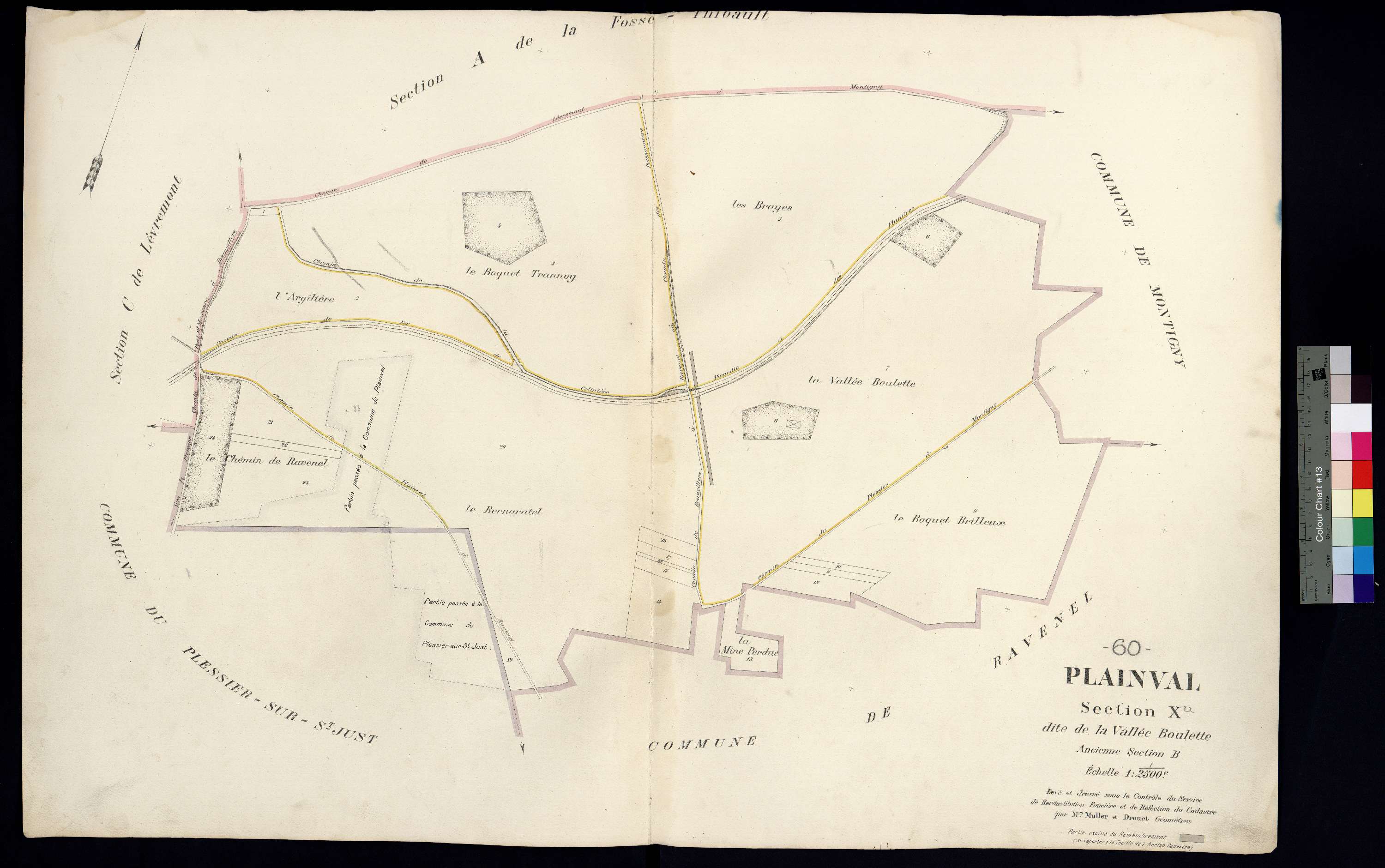 Plainval - Cadastre napoléonien, section X, ancienne section B