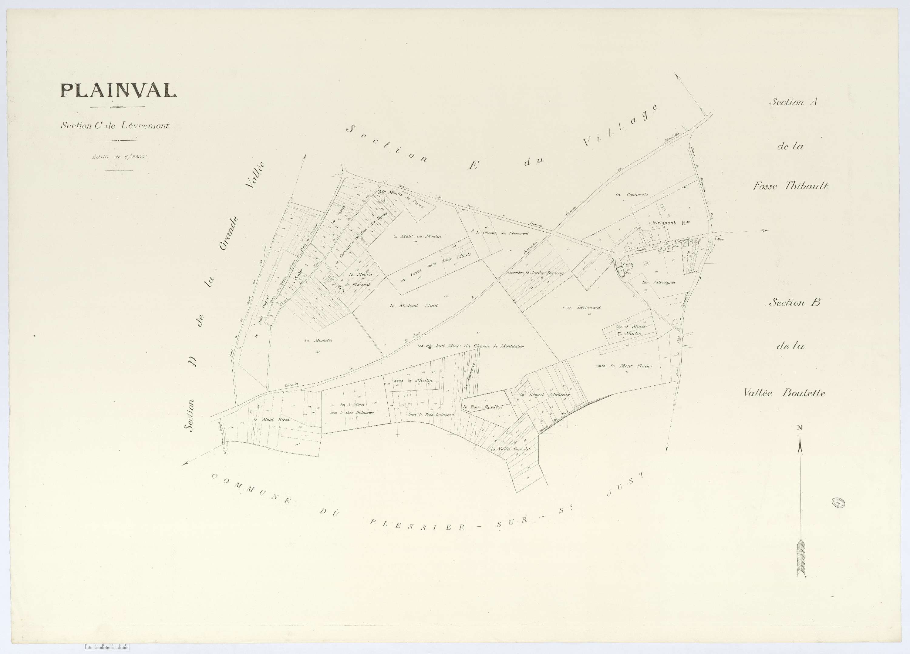 Plainval - Cadastre napoléonien (copie), section C, feuille unique