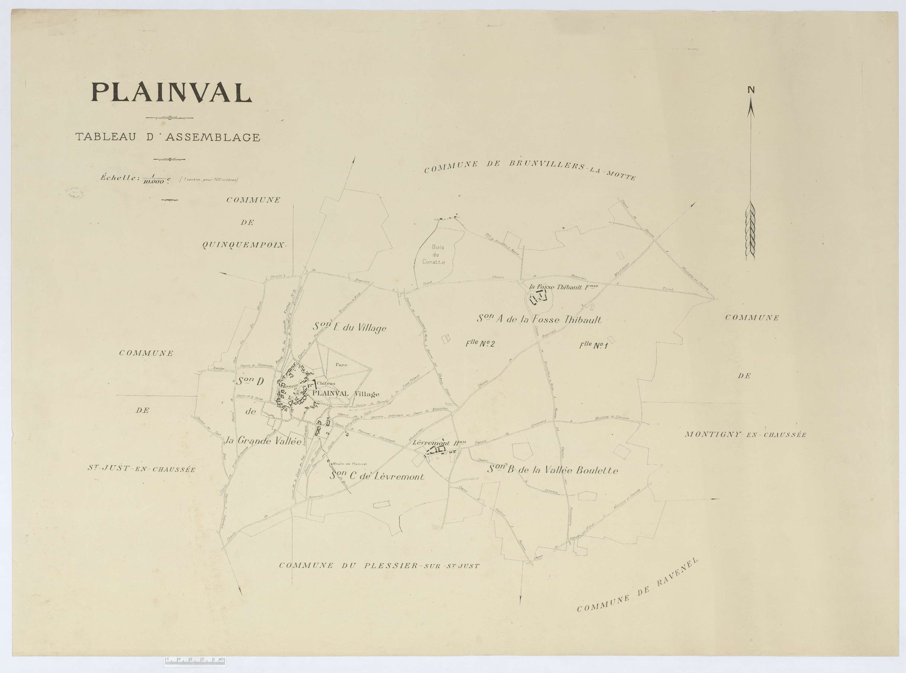 Plainval - Cadastre napoléonien (copie), tableau d'assemblage