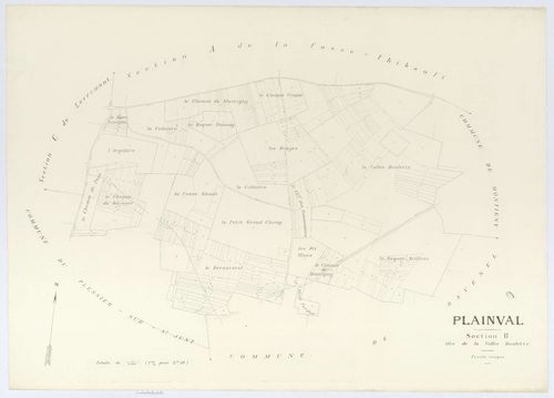 Plainval - Cadastre napoléonien (copie), section B, feuille unique