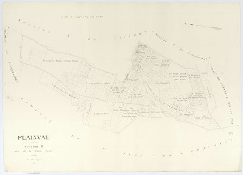Plainval - Cadastre napoléonien (copie), section D, feuille unique