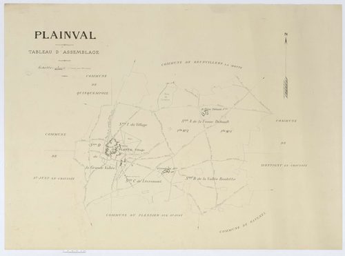 Plainval - Cadastre napoléonien (copie), tableau d'assemblage