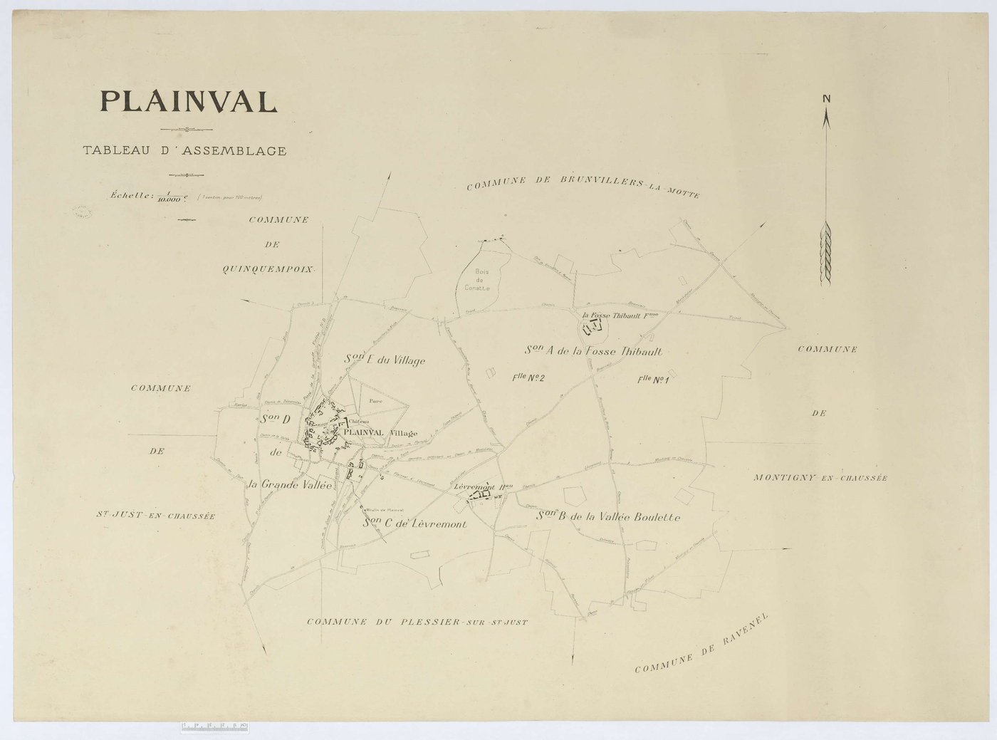 Plainval - Cadastre napoléonien (copie), tableau d'assemblage