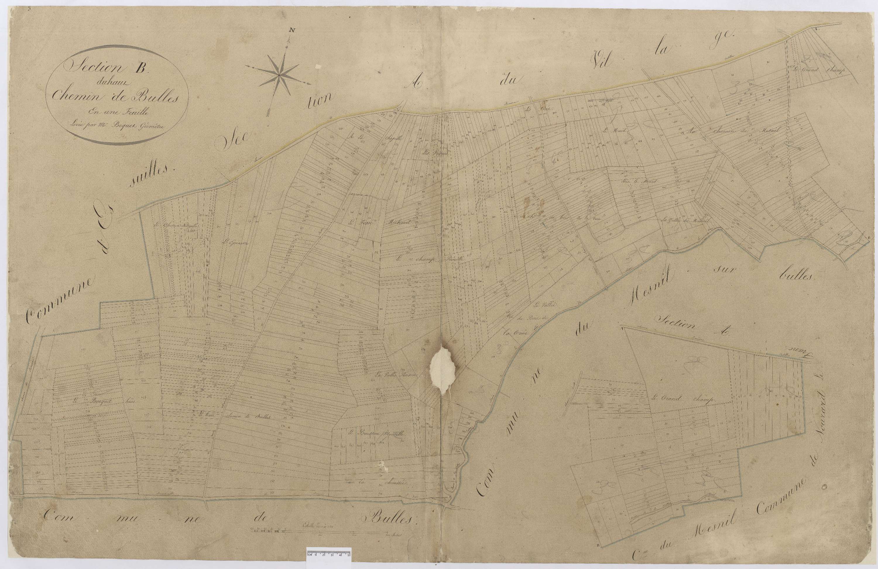 Le Plessier-sur-Bulles - Cadastre napoléonien, section B