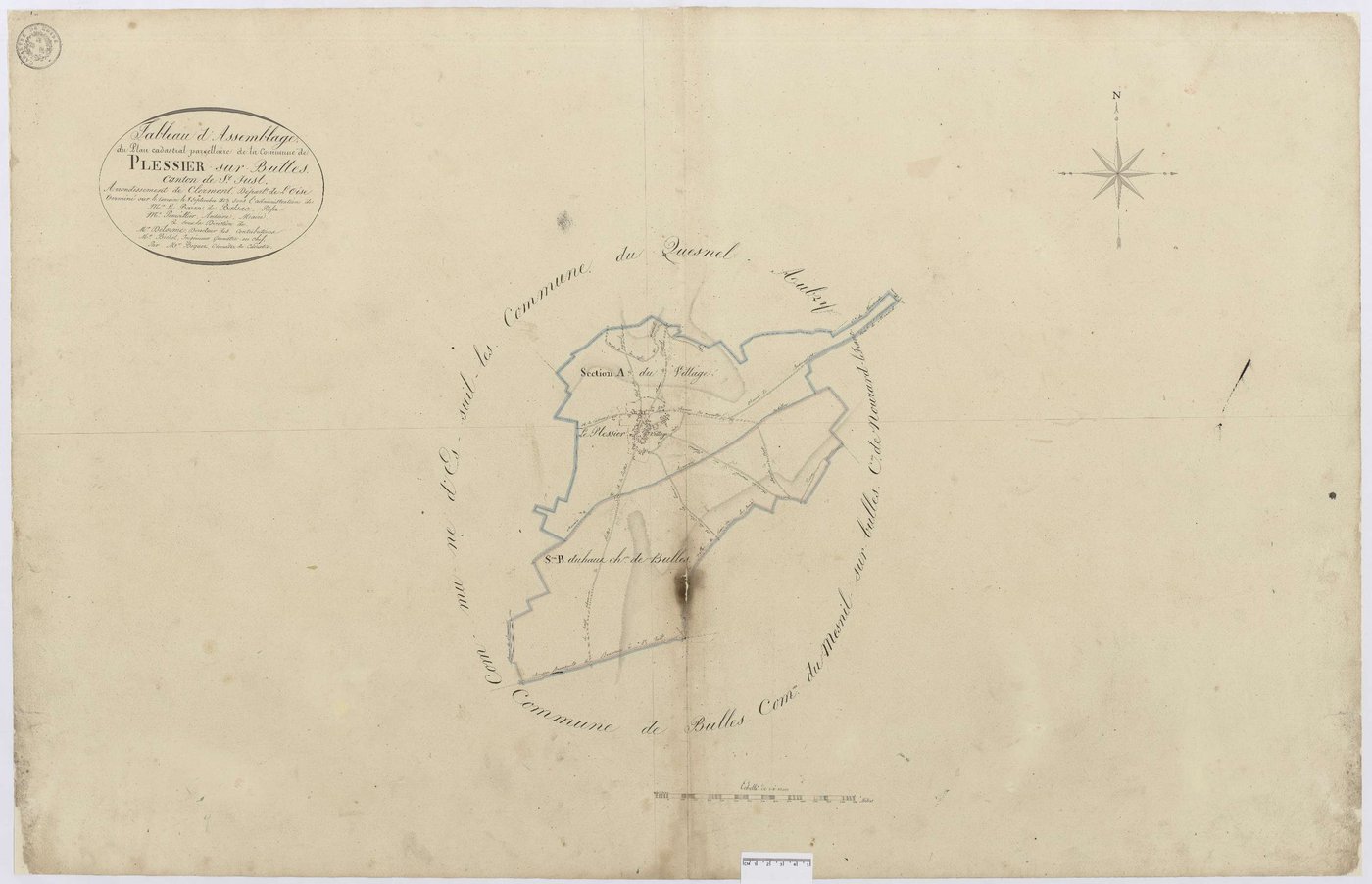 Le Plessier-sur-Bulles - Cadastre napoléonien, tableau d'assemblage