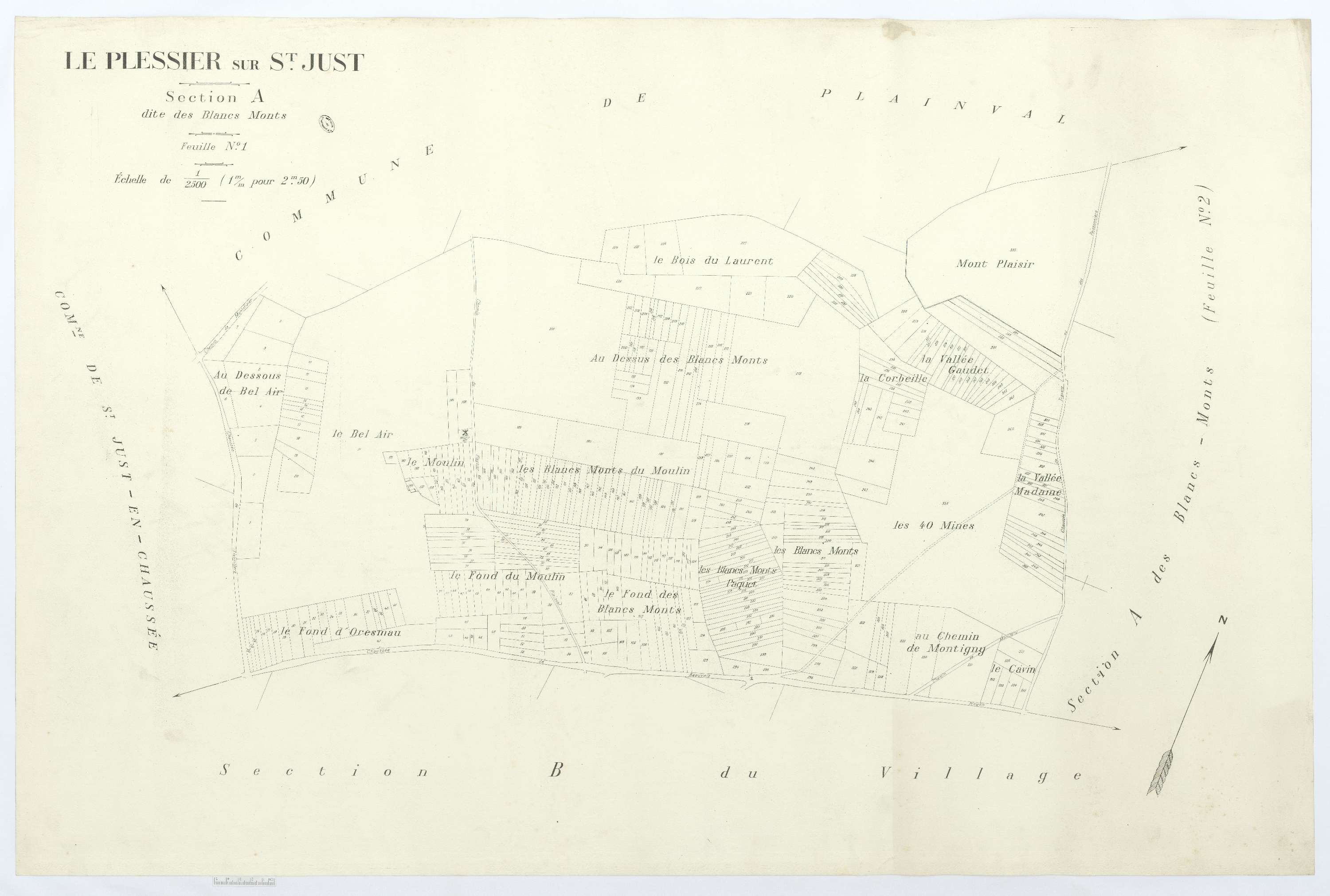 Le Plessier-sur-Saint-Just - Cadastre napoléonien (copie), section A1