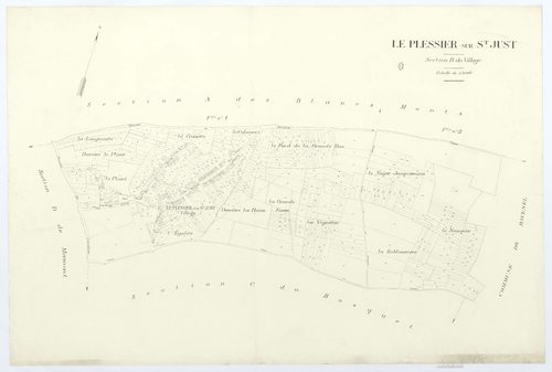 Le Plessier-sur-Saint-Just - Cadastre napoléonien (copie), section B, feuille unique