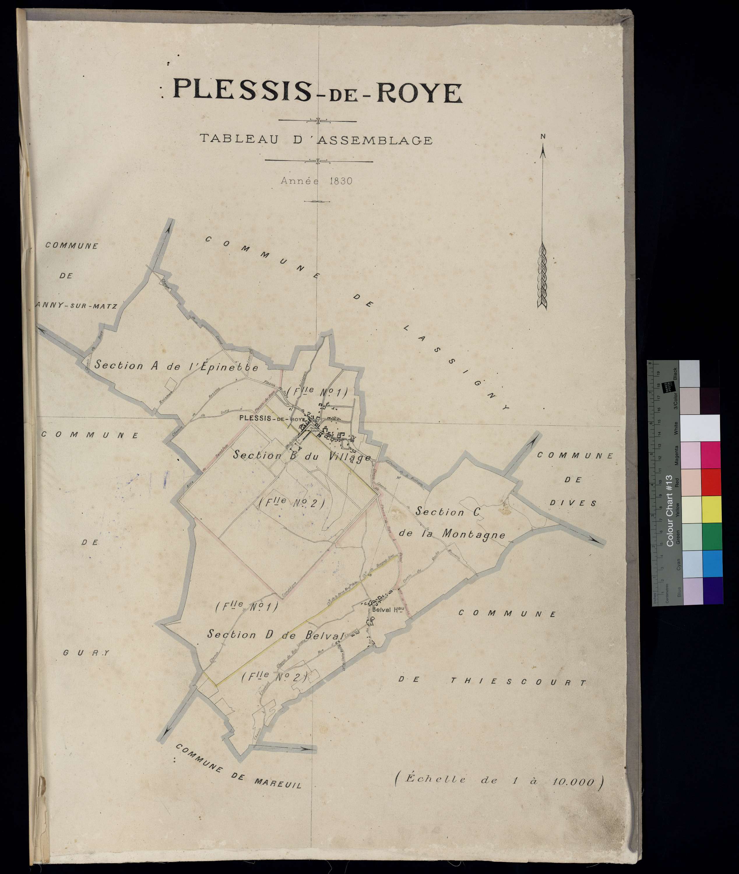 Plessis-de-Roye - Cadastre napoléonien, tableau d'assemblage