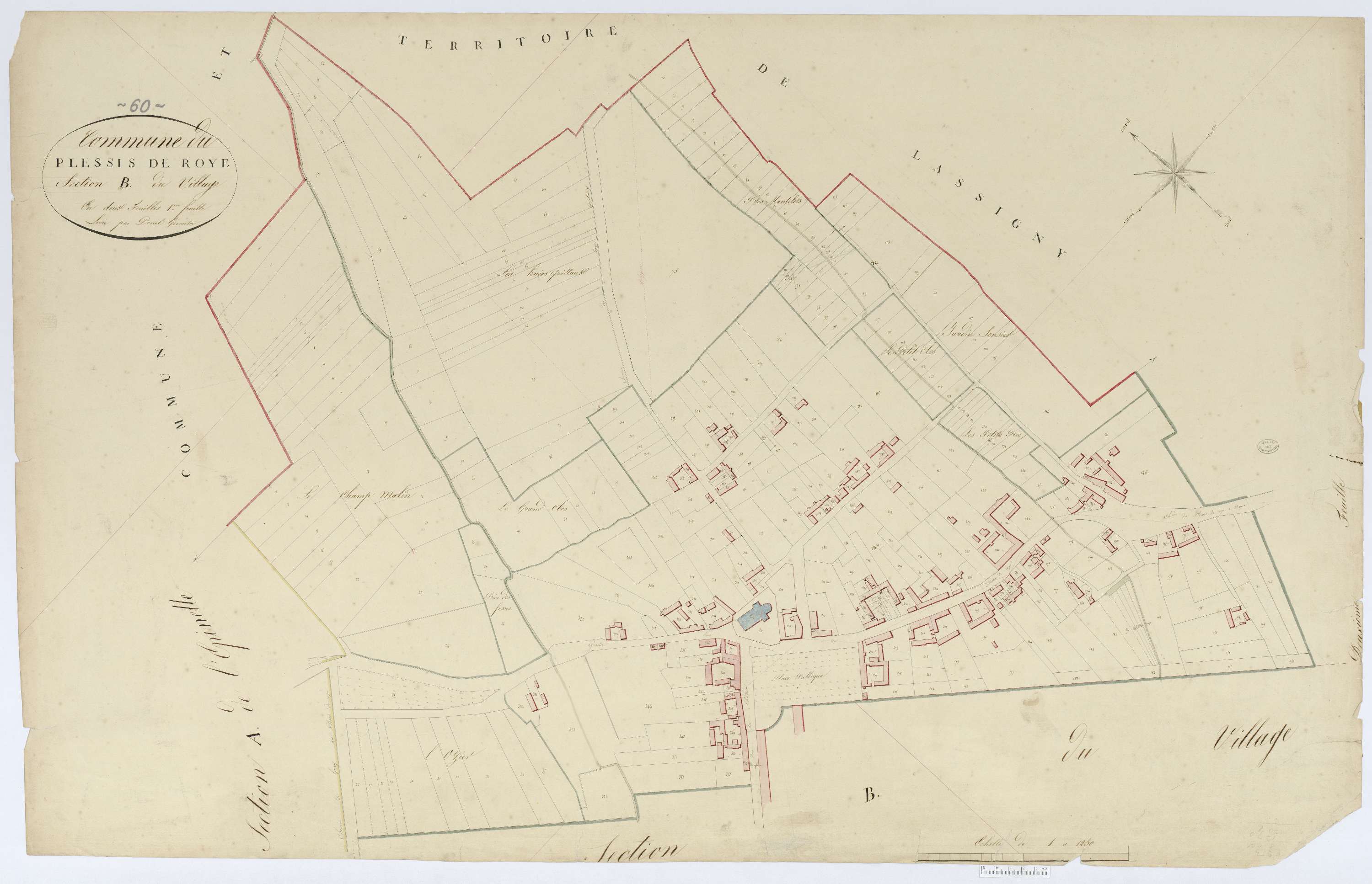 Plessis-de-Roye - Cadastre napoléonien, section B1