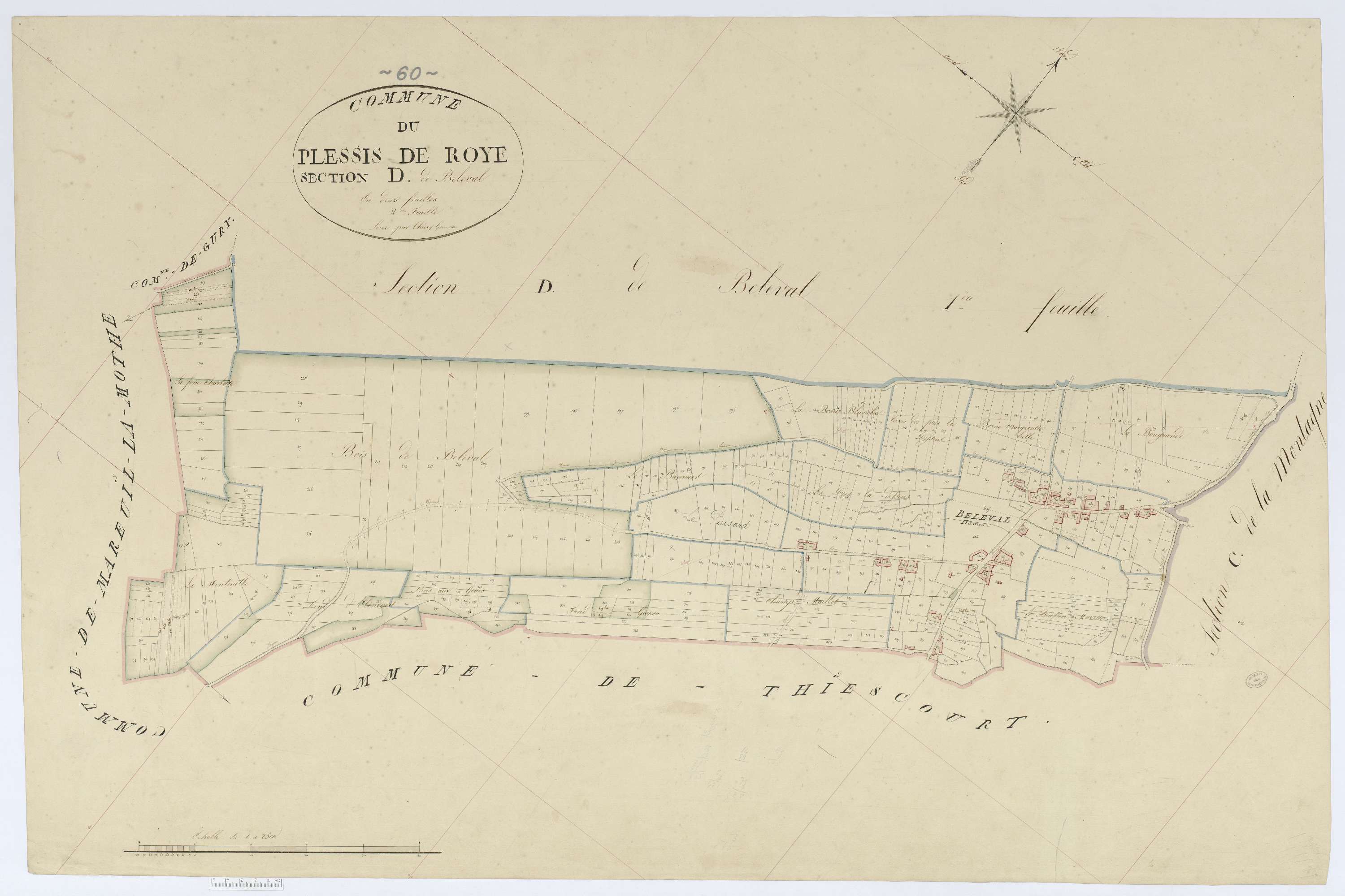 Plessis-de-Roye - Cadastre napoléonien, section D2