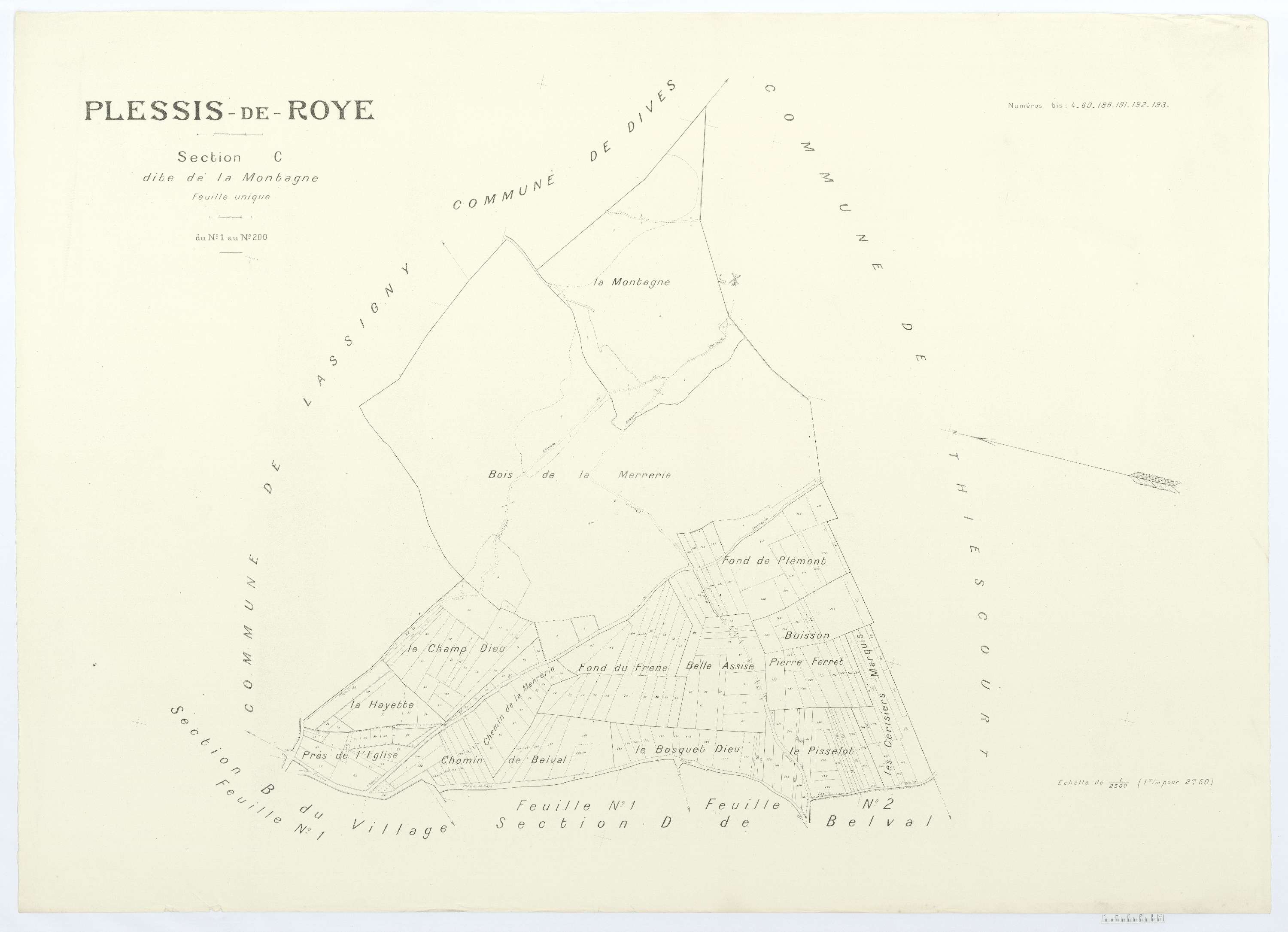 Plessis-de-Roye - Cadastre napoléonien (copie), section C, feuille unique