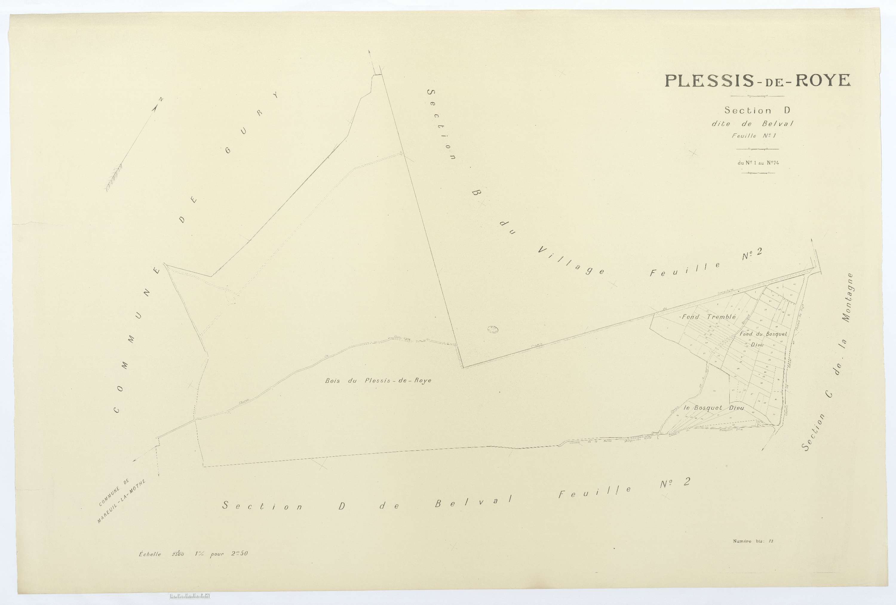 Plessis-de-Roye - Cadastre napoléonien (copie), section D1