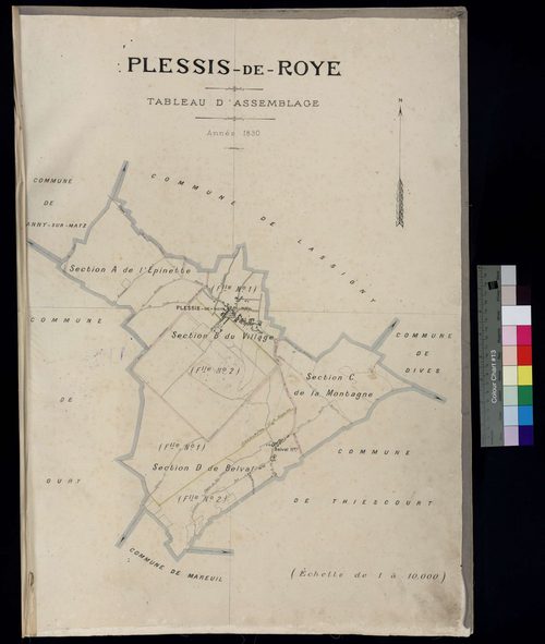 Plessis-de-Roye - Cadastre napoléonien, tableau d'assemblage