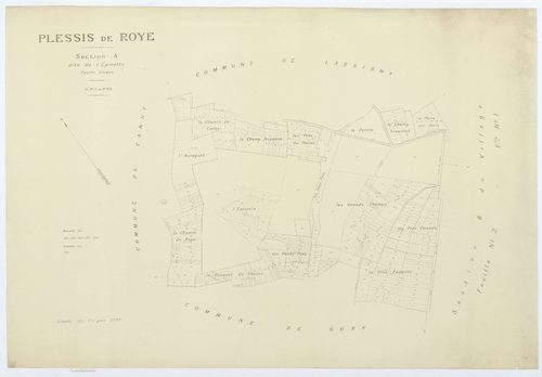Plessis-de-Roye - Cadastre napoléonien (copie), section A, feuille unique