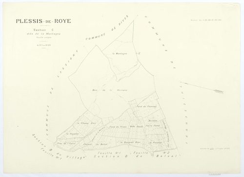 Plessis-de-Roye - Cadastre napoléonien (copie), section C, feuille unique