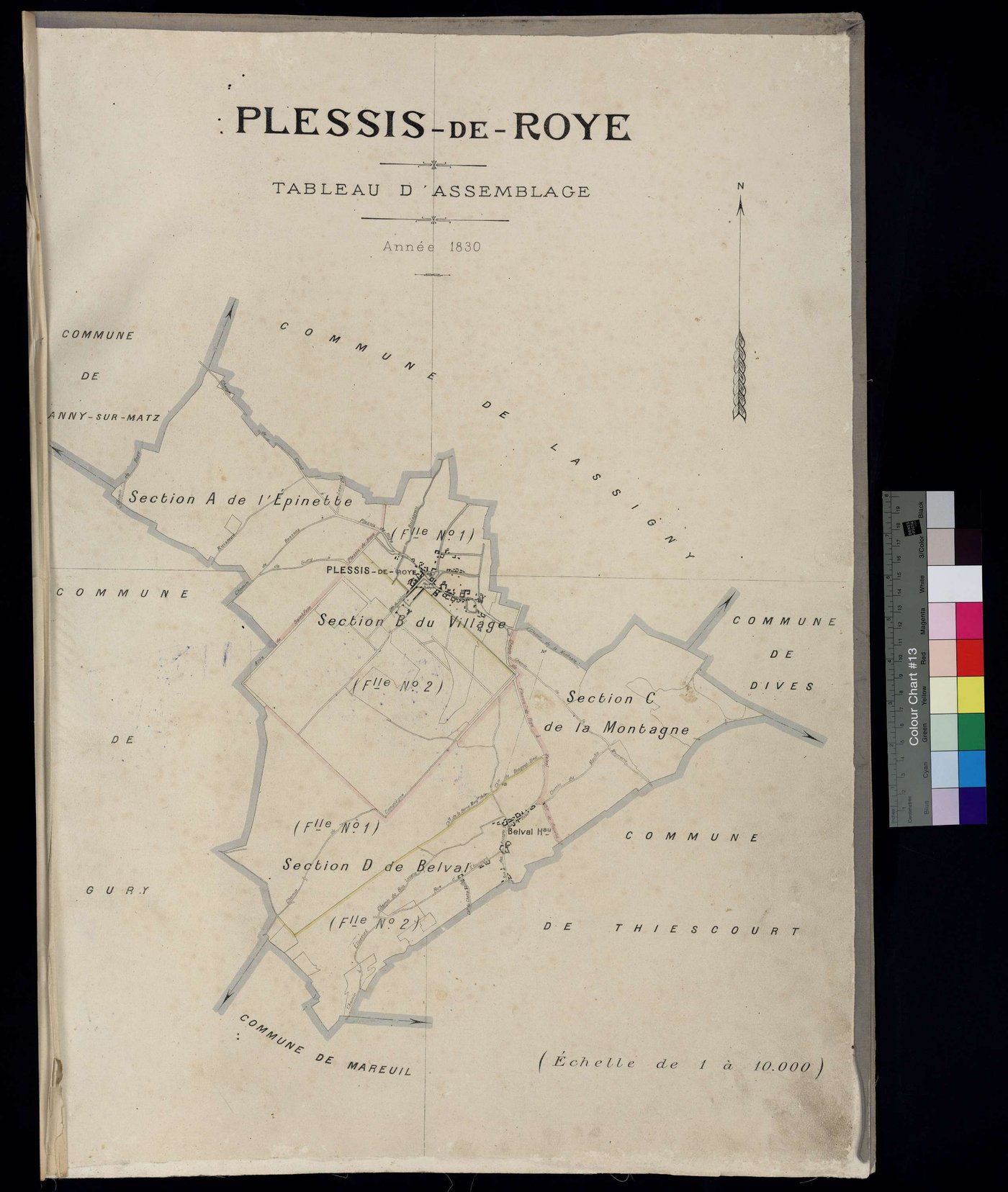 Plessis-de-Roye - Cadastre napoléonien, tableau d'assemblage
