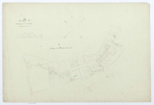 Le Plessis-Belleville - Cadastre napoléonien, section C, développement du village