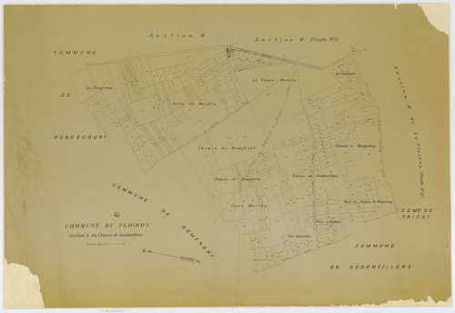 Le Ployron - Cadastre napoléonien (copie), section A, feuille unique, copie calque