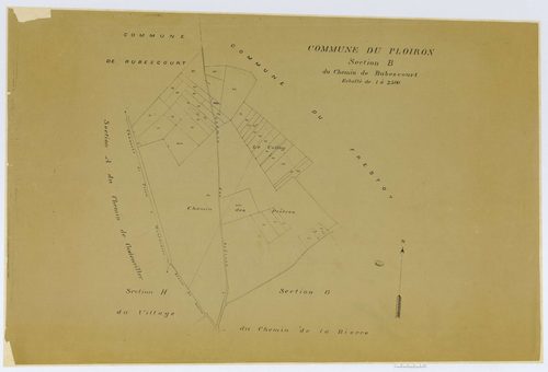 Le Ployron - Cadastre napoléonien (copie), section B, feuille unique, copie calque