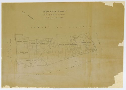 Le Ployron - Cadastre napoléonien (copie), section G, feuille unique, copie calque
