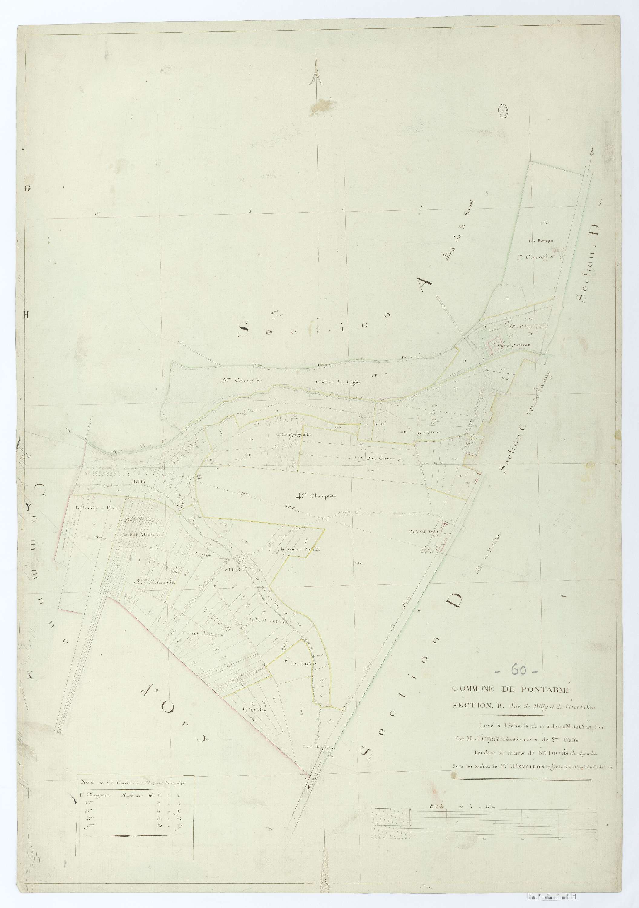 Pontarmé - Cadastre napoléonien, section B, feuille unique