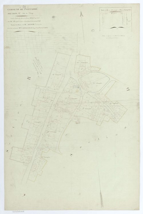 Pontarmé - Cadastre napoléonien, section C, feuille unique