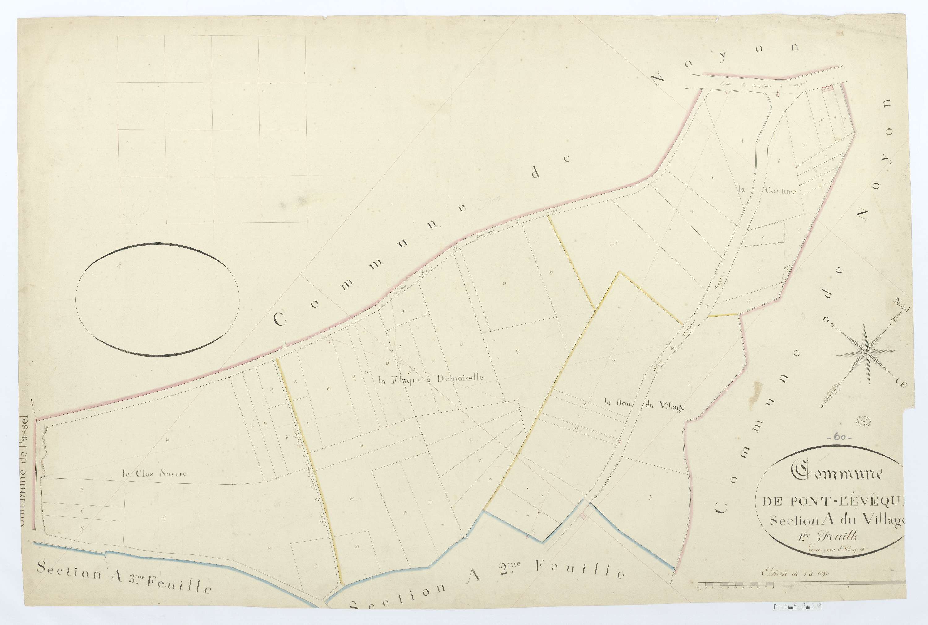 Pont-l'Évêque - Cadastre napoléonien, section A1