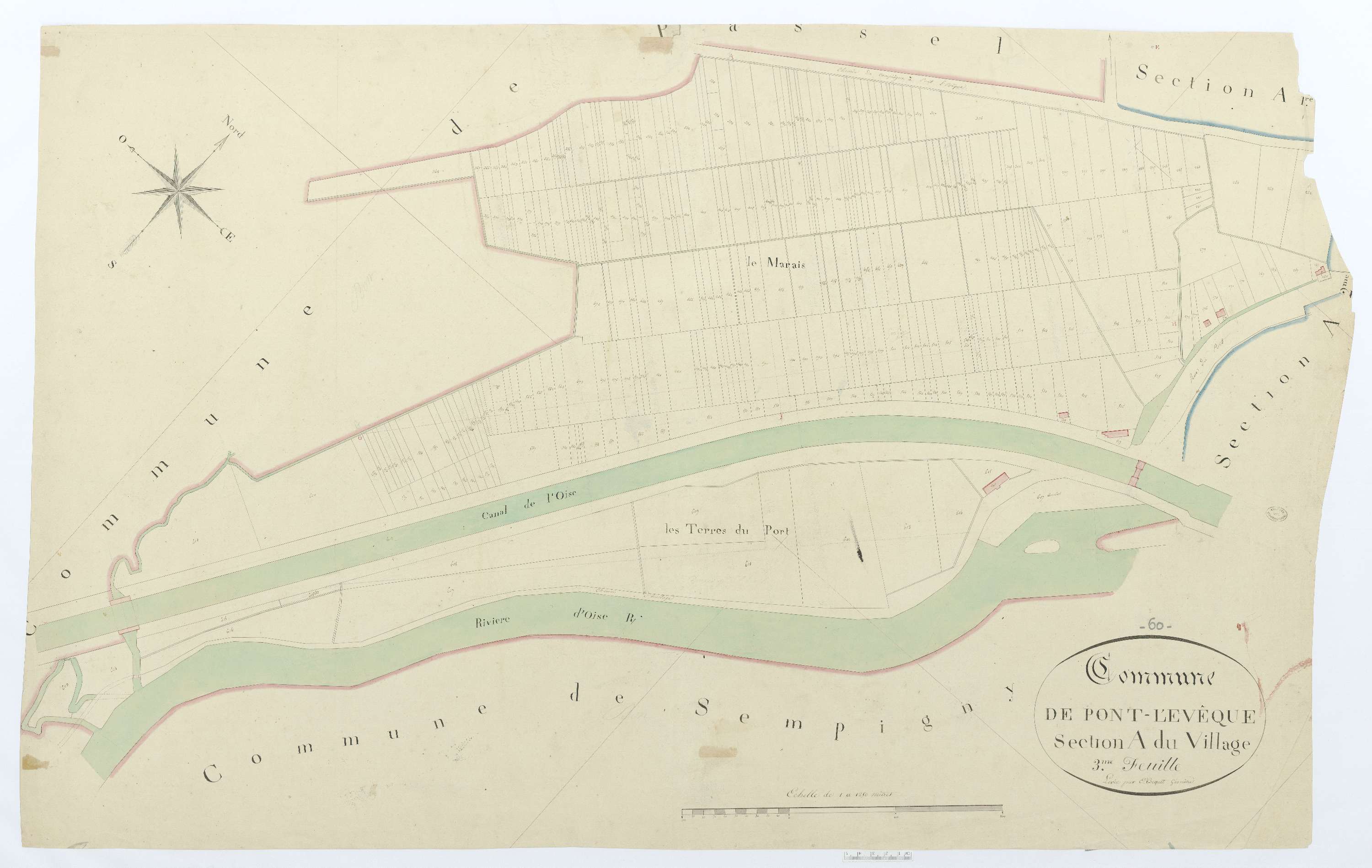 Pont-l'Évêque - Cadastre napoléonien, section A3