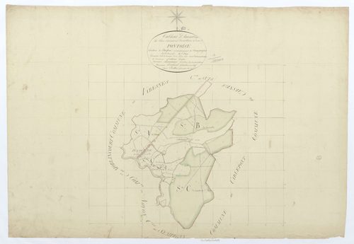 Pontoise-lès-Noyon - Cadastre napoléonien, tableau d'assemblage