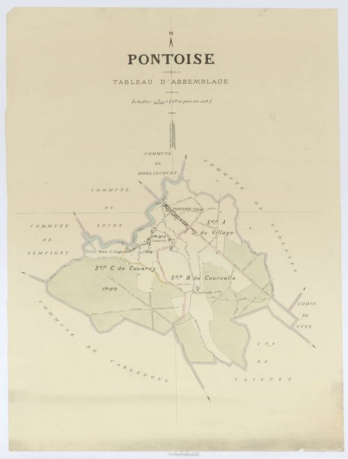 Pontoise-lès-Noyon - Cadastre napoléonien (copie), tableau d'assemblage
