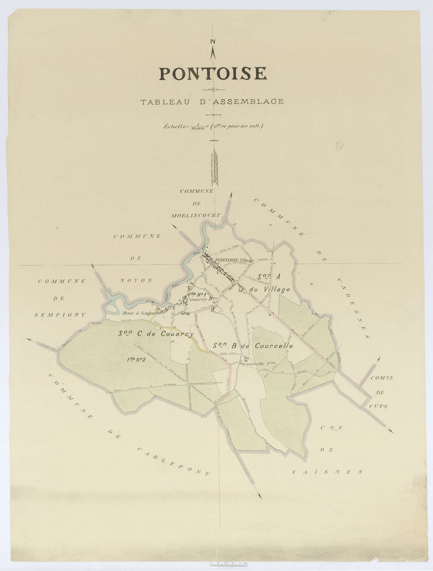 Pontoise-lès-Noyon - Cadastre napoléonien (copie), tableau d'assemblage