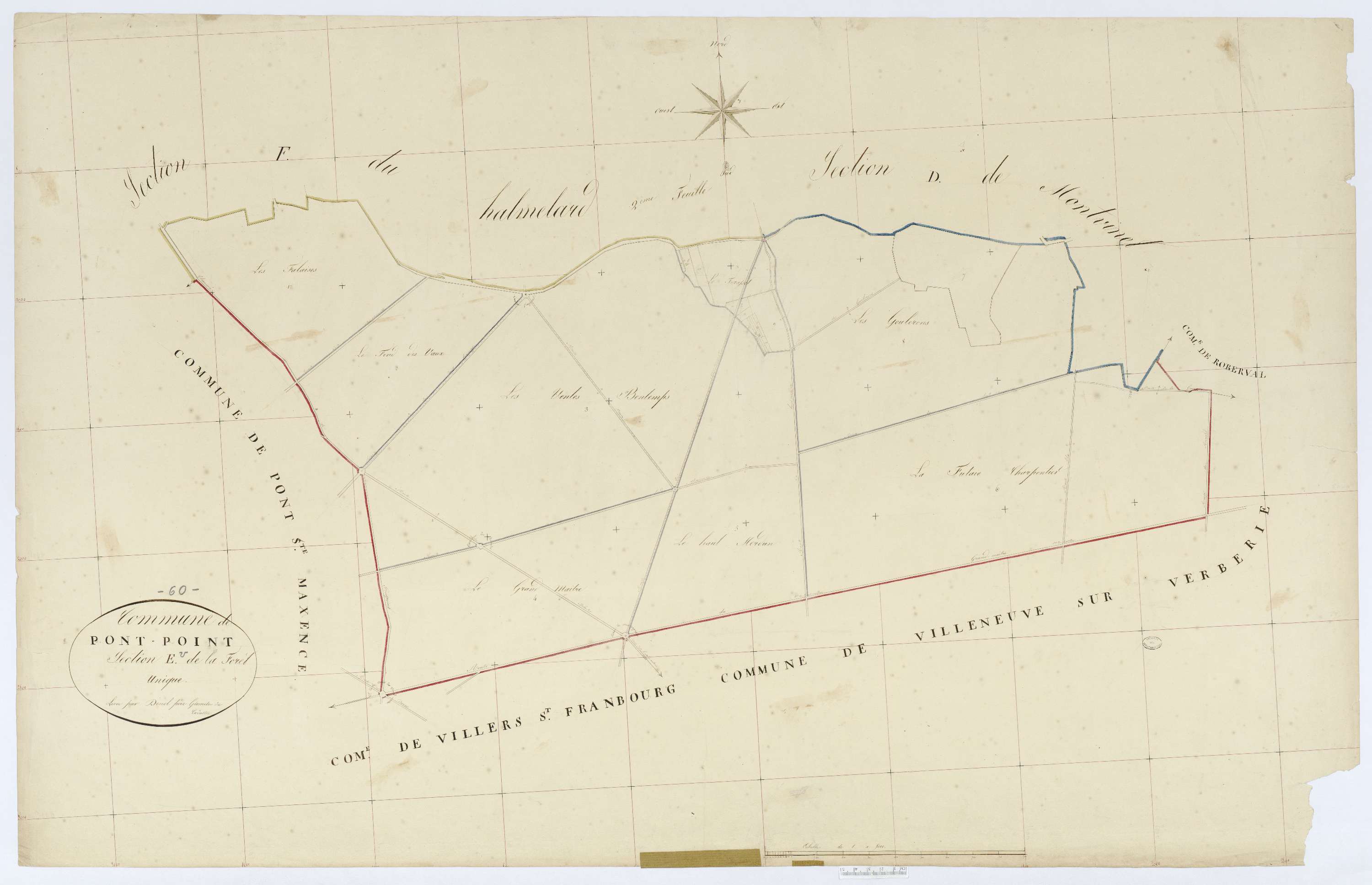 Pontpoint - Cadastre napoléonien, section E, feuille unique
