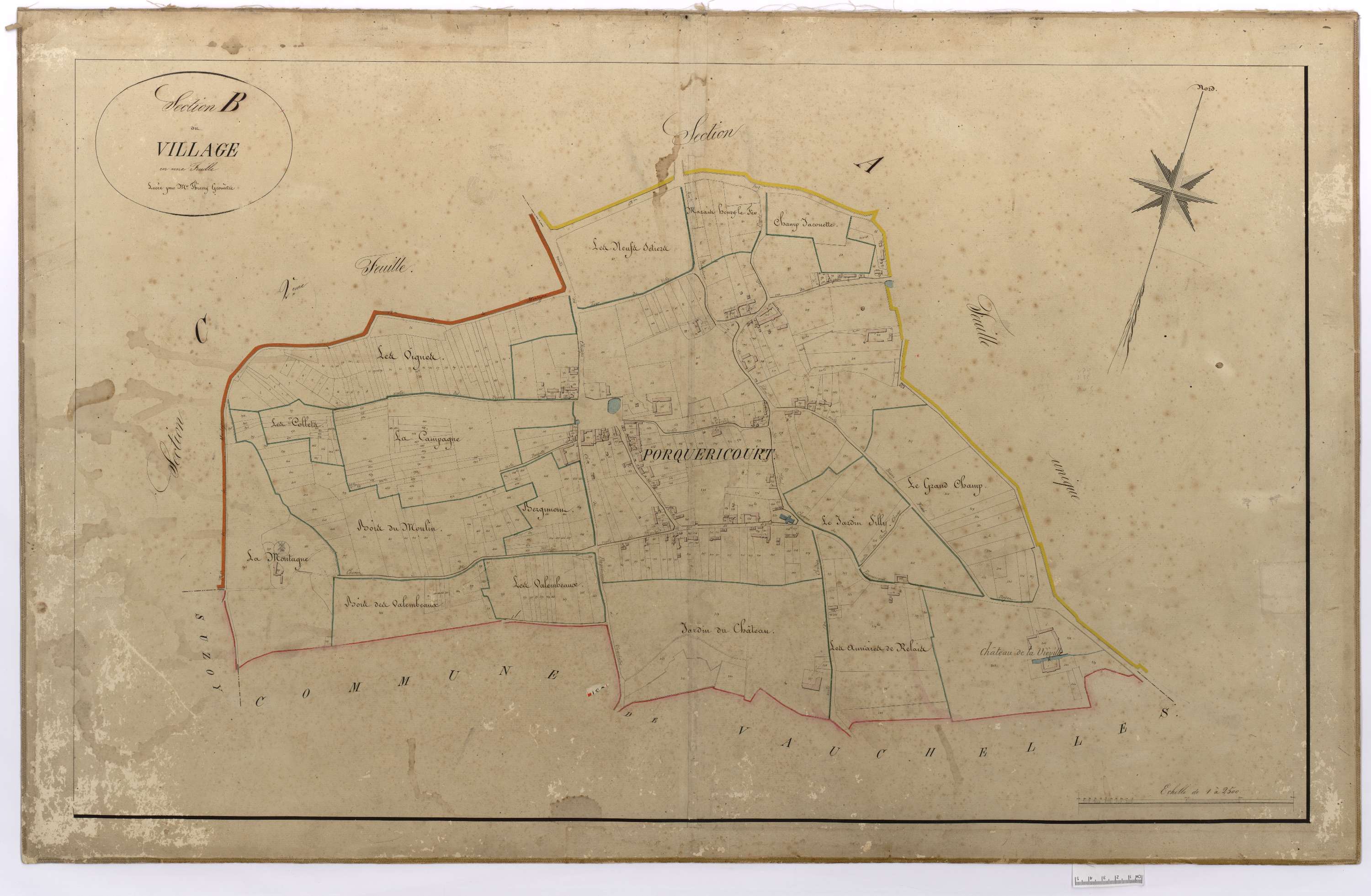 Porquéricourt - Cadastre napoléonien, section B