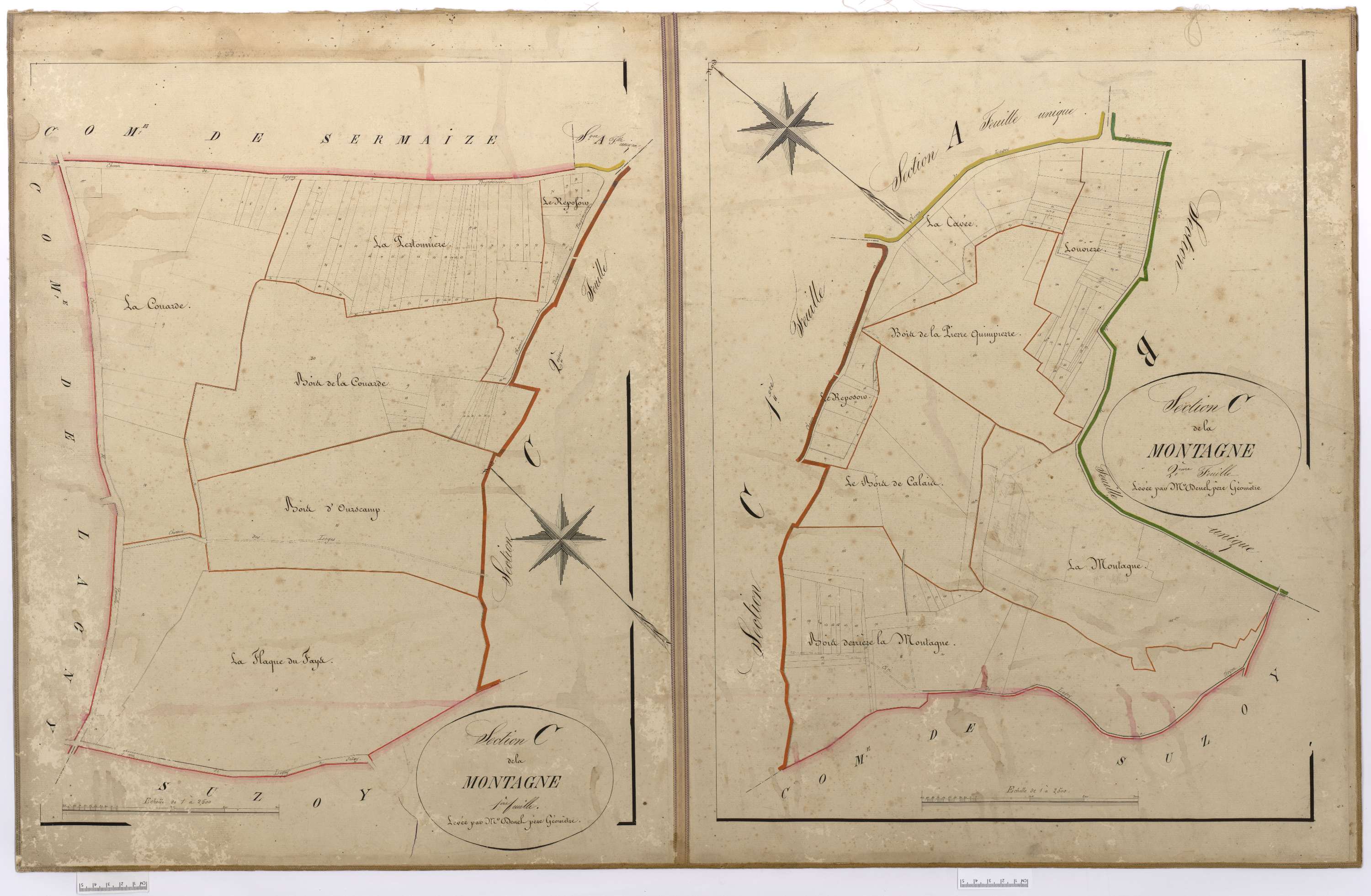 Porquéricourt - Cadastre napoléonien, sections C1 et C2