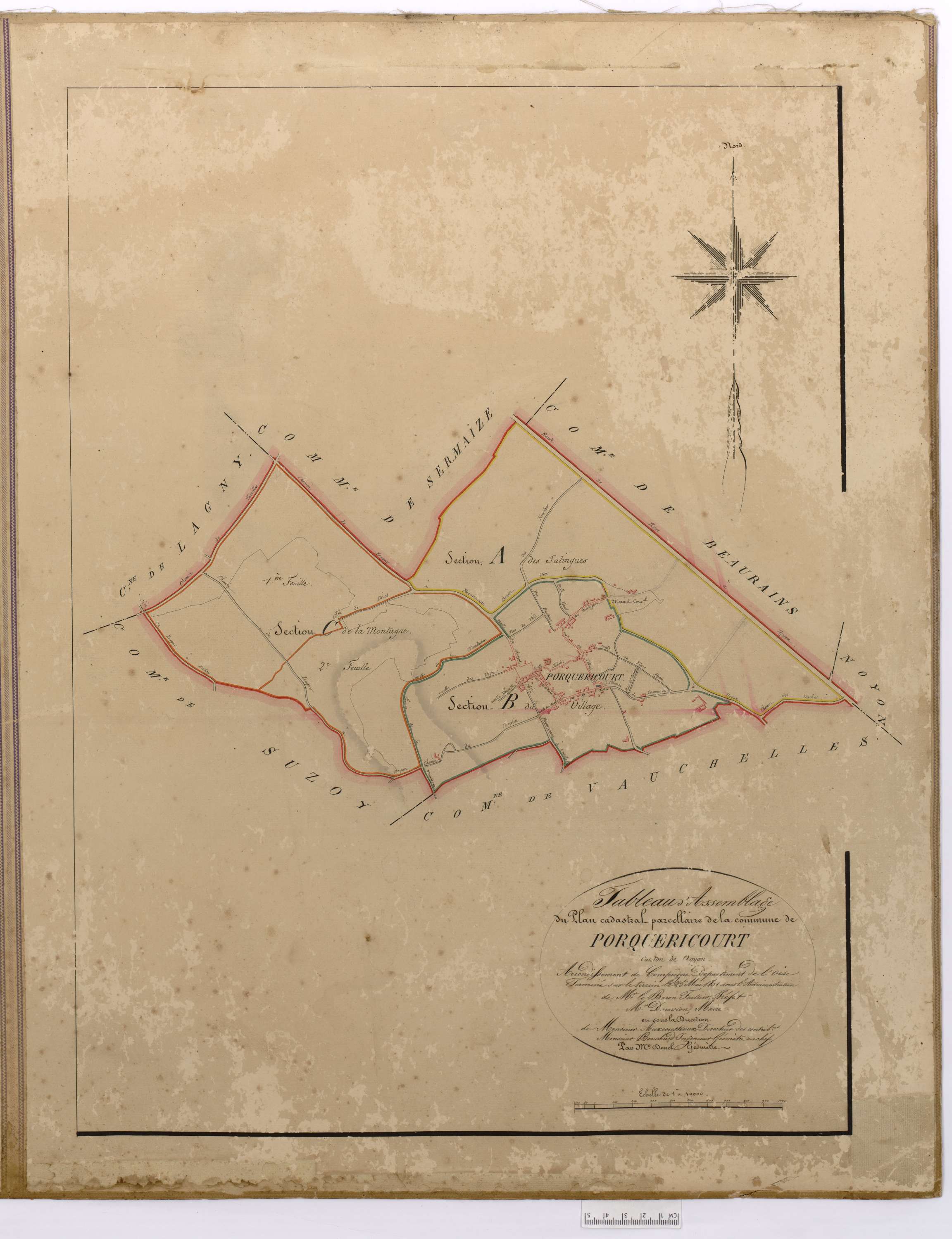 Porquéricourt - Cadastre napoléonien, tableau d'assemblage