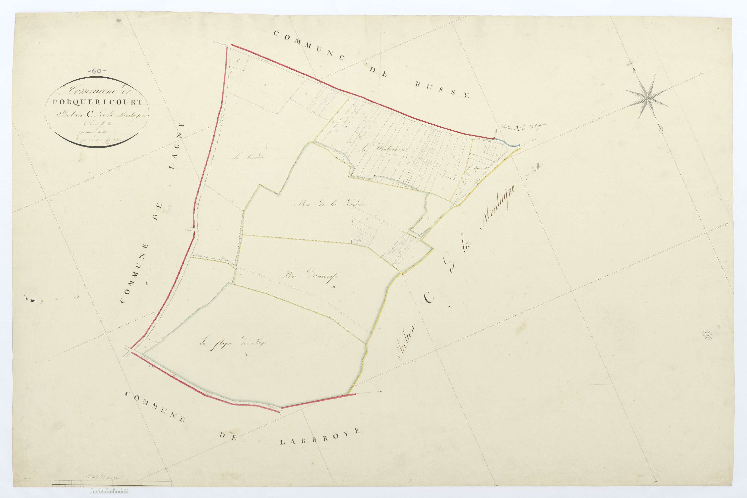 Porquéricourt - Cadastre napoléonien, section C1