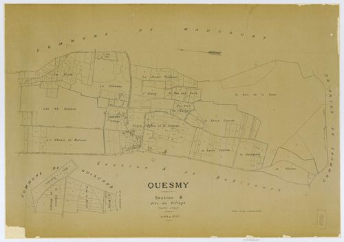 Quesmy - Cadastre napoléonien (copie), section B, feuille unique, copie calque