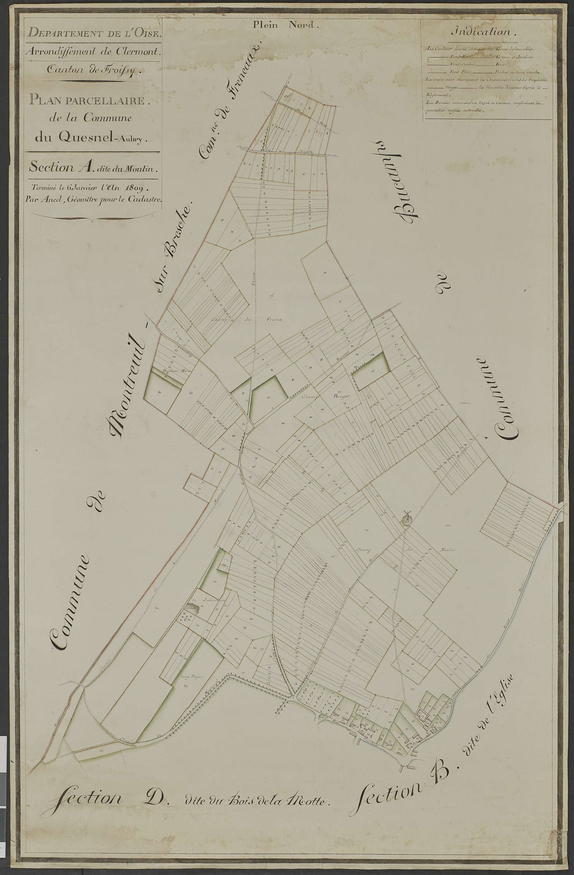 Le Quesnel-Aubry - Cadastre napoléonien, section A