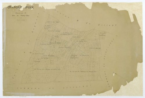 Quinquempoix - Cadastre napoléonien (copie), section C, feuille unique, copie calque