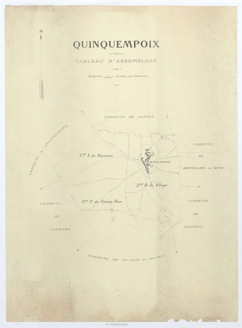 Quinquempoix - Cadastre napoléonien (copie), tableau d'assemblage